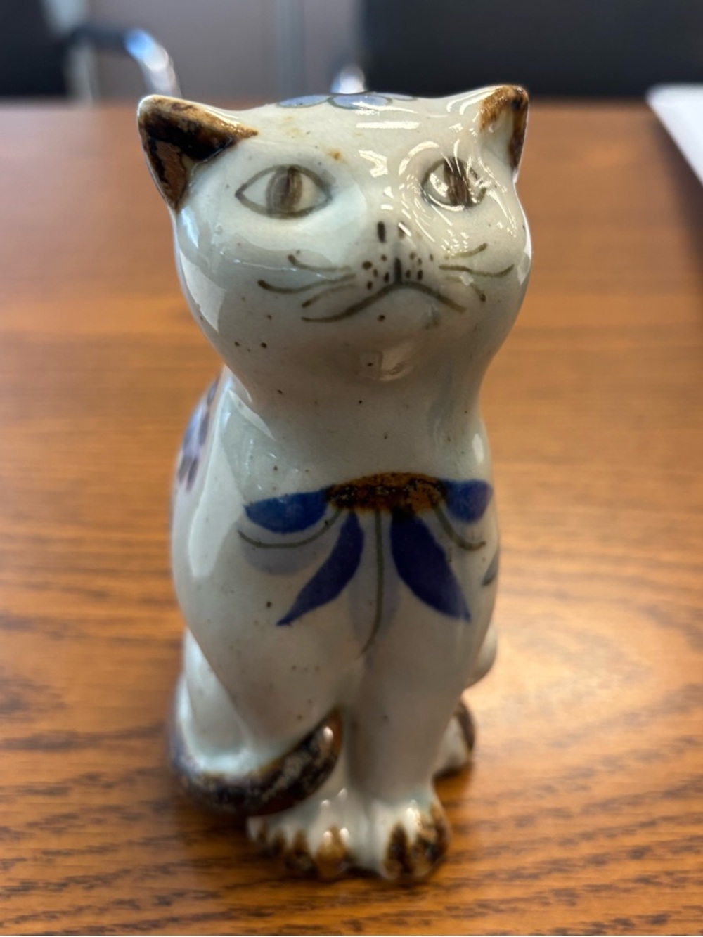 Vintage Mexico El Palomar Tonala Pottery Cat Figurine 5 1/4”